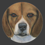 Beagle Painting - Dog Breed Art Round Sticker