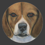 Beagle Painting - Dog Breed Art Round Stickers