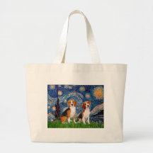 Beagle Pair - Starry Night Bags