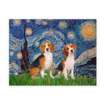 Beagle Pair - Starry Night Post Card