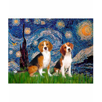 Beagle Pair - Starry Night t-shirts