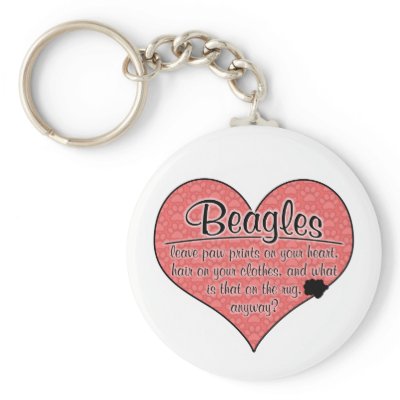 Beagle Paw Prints Dog Humor Key Chain by thatsalottadogs
