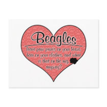 Beagle Paw Prints Dog Humor Postcards