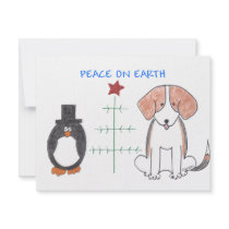 Beagle Peace On Earth Invite