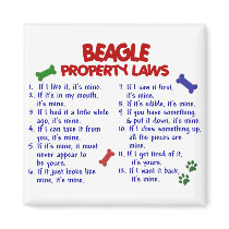 BEAGLE Property Laws 2 Refrigerator Magnets