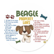 Beagle Property Laws 4 Sticker
