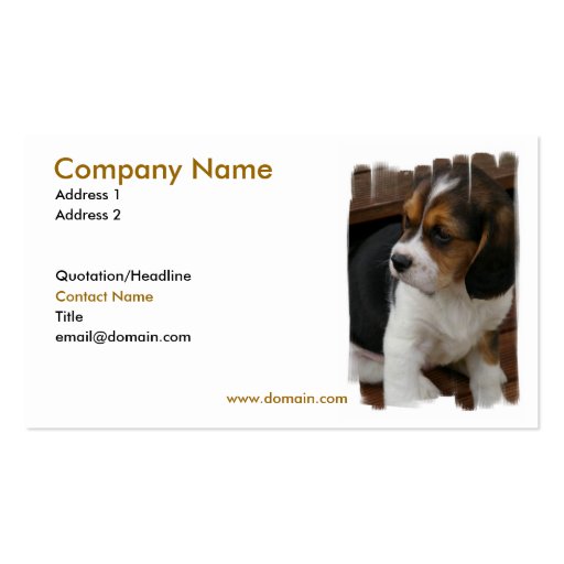 Beagle Pup Business Card (front side)