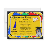 Beagle Puppy Blue Graduation Growler Party Invites