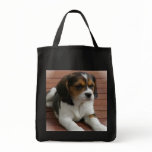 Beagle Puppy Dog Grocery Tote Bag