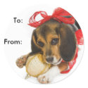 Beagle Puppy Gift Tags stickers by xmasstore Beagle Puppy Gift Tags stickers
