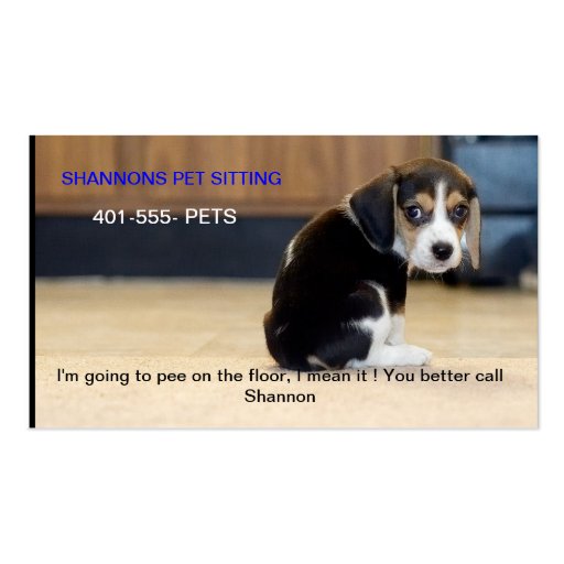 beagle puppy, I'm going to pee on the floor, I ... Business Cards (front side)