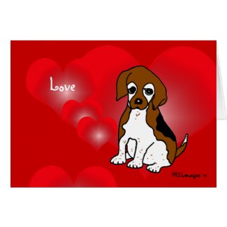 Beagle Puppy Love Card