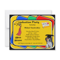 Beagle Puppy Red Graduation Growler Party Invite