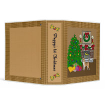 Beagle Puppy's 1st Christmas Scrapbook Binders