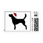 Beagle Santa Hat Postage