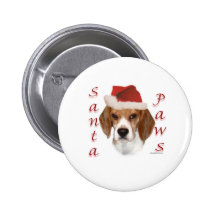 Beagle Santa Paws Button