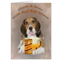 Beagle Shares A Beer Greeting Cards
