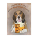 Beagle Shares A Beer postcards