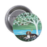Beagle spiritual tree love butterfly pin