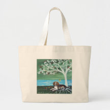 Beagle spiritual tree love butterfly tote bags