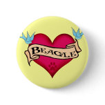 Beagle Tattoo Heart Pins