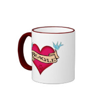 Beagle Tattoo Heart mugs by dogsandhorses Beagle Tattoo Heart mugs