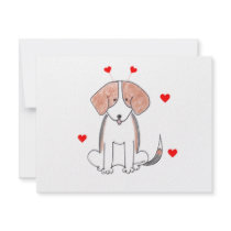 Beagle Valentine Ears Invites