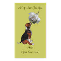 Beagle White Rose Personalized Gift Card Tag Business Card Templates