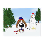 Beagle Winter Scene Postcard