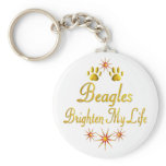 Beagles Brighten My Life Keychain