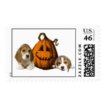 Beagles Halloween Postage Stamp