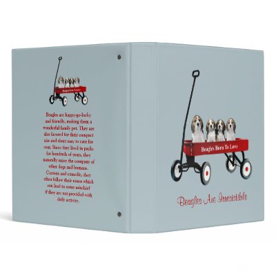 Beagles In Wagon Binder by normagolden