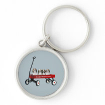 Beagles In Wagon Keychain