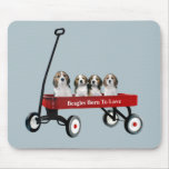 Beagles In Wagon Mousepad