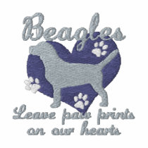 Beagles Leave Paw Prints Blue embroidered shirts