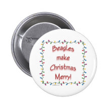 Beagles Make Christmas Merry - Button