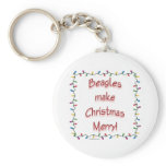 Beagles Make Christmas Merry Keychain