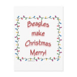 Beagles Make Christmas Merry Postcard