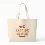 Beagles Make Me Happy Bags