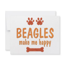 Beagles Make Me Happy invitations