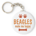 Beagles Make Me Happy Keychain