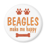 Beagles Make Me Happy Magnet