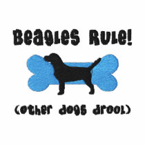 Beagles Rule Embroidered Shirt (Zip Hoodie) embroidered shirts by MenagerieMayhem Beagles Rule Embroidered Shirt (Zip Hoodie) embroidered shirts