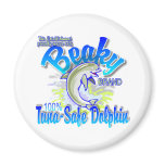 Beaky Brand Tuna-Safe Dolphin Fridge Magnets