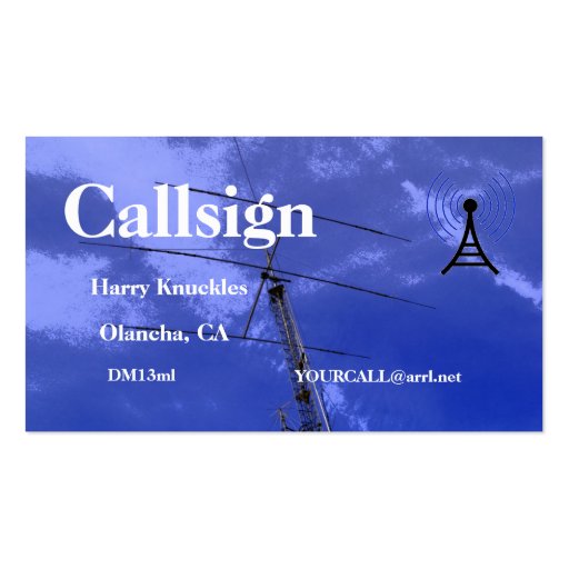 Beam and Tower Amateur Radio Call Sign Business Card Templates