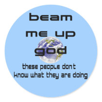 Beam Me Up God Round Stickers
