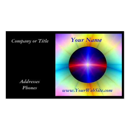 Beaming Crystal Power Business Cards (front side)