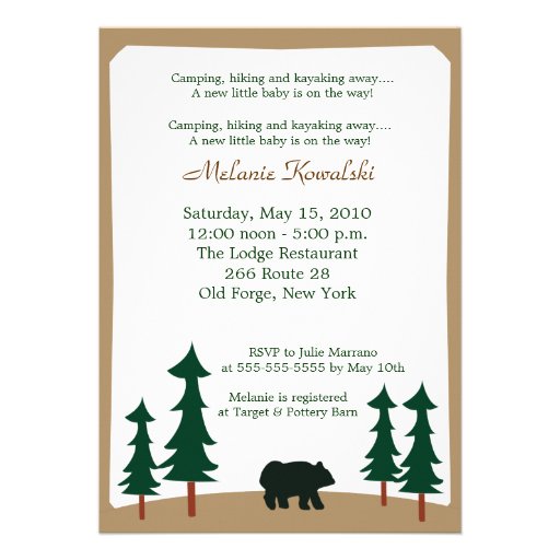 BEAR Adirondack Lodge 5x7 Baby Shower Invitation
