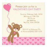 Bear and Balloons Valentine's Day Invitation