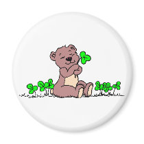 Bear And Clover! magnets by Ghettodesignz Bear And Clover! magnets